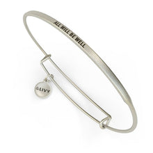 Load image into Gallery viewer, &amp;LIVY Posy Inspirational Bangle Bracelet | "All Will Be Well"
