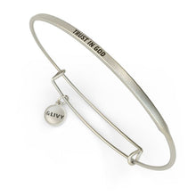 Load image into Gallery viewer, &amp;LIVY Posy Inspirational Bangle Bracelet | &quot;Trust in God&quot;
