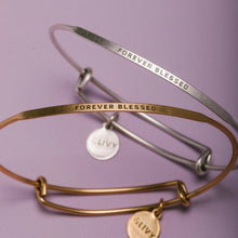 Load image into Gallery viewer, &amp;LIVY Posy Inspirational Bangle Bracelet | "Forever Blessed"
