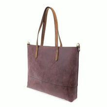 Load image into Gallery viewer, Joy Susan - 2-in-1 Brushed Tote - Aubergine
