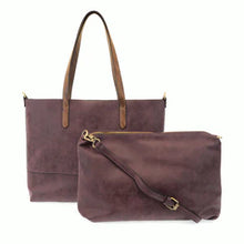 Load image into Gallery viewer, Joy Susan - 2-in-1 Brushed Tote - Aubergine
