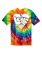 Load image into Gallery viewer, Kline&#39;s Dairy Bar - Rainbow Tie-Dye Love T-Shirt
