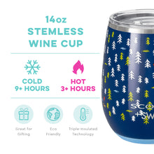 Load image into Gallery viewer, Scout + Swig collaboration 14oz Insulated Stemless Wine Cups for enjoying hot or cold beverages in Cabin Fever
