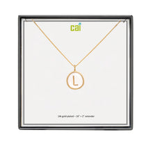Load image into Gallery viewer, CAI Classic Clear Initial Necklace Gold
