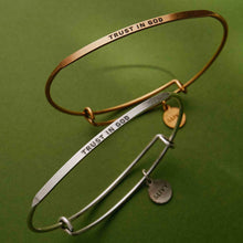 Load image into Gallery viewer, &amp;LIVY Posy Inspirational Bangle Bracelet | &quot;Trust in God&quot;
