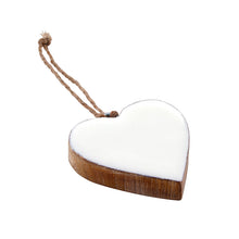 Load image into Gallery viewer, Enamel + Wood Heart Ornaments
